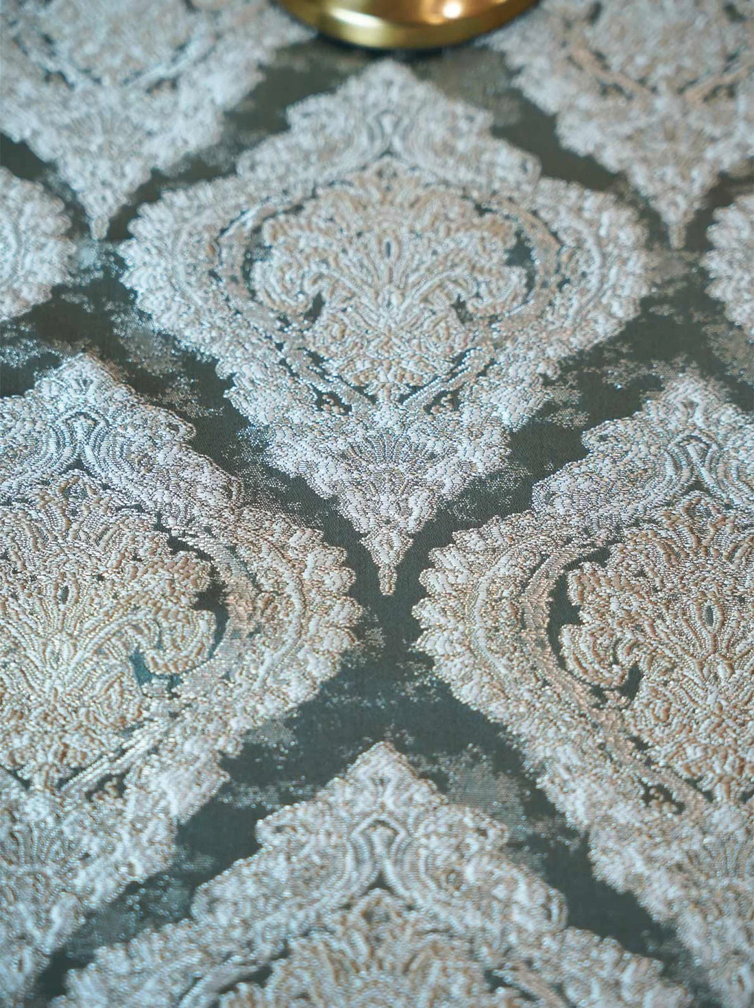 Misty Grey Damask Table Runner Set