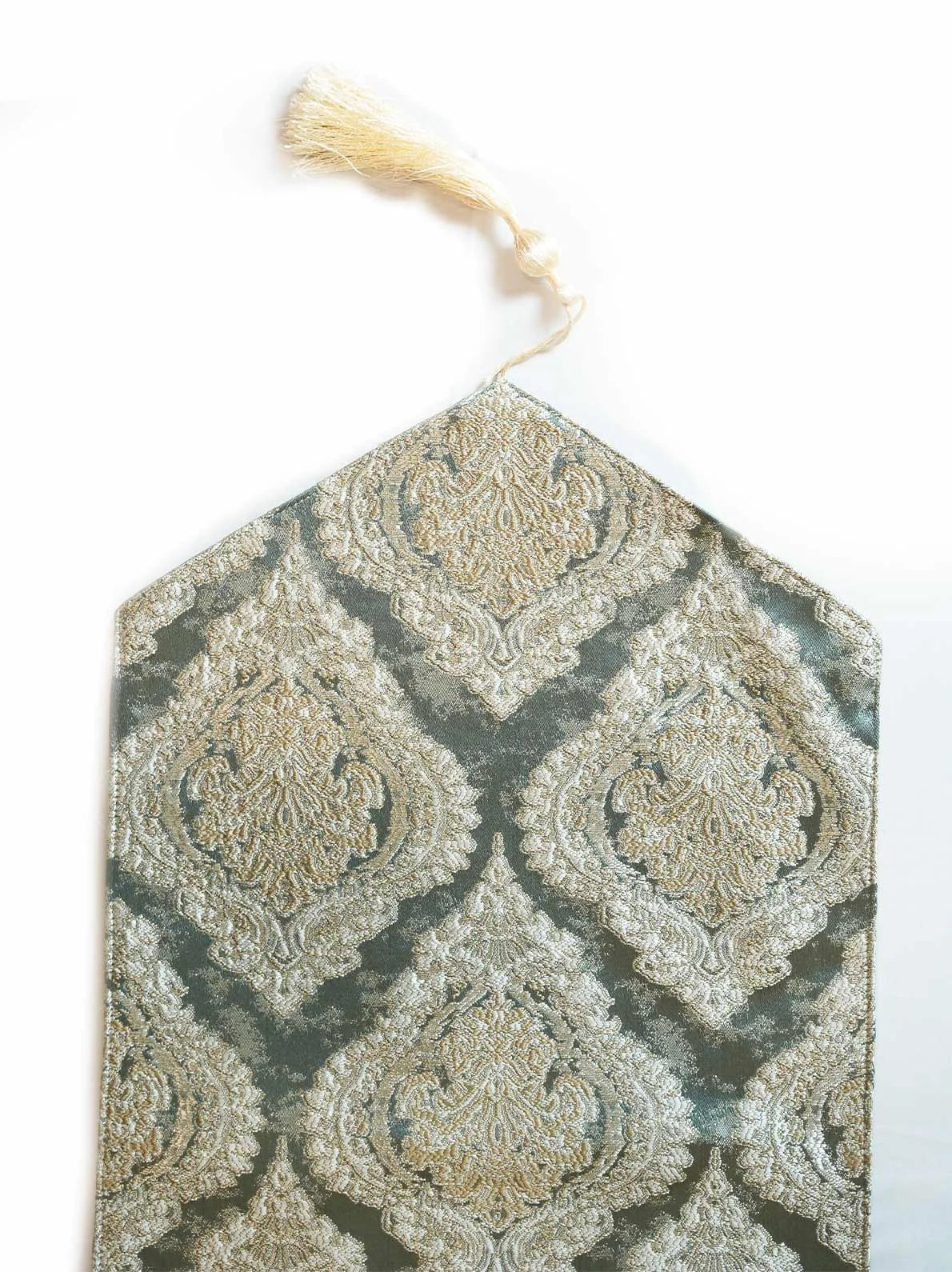 Misty Grey Damask Table Runner Set