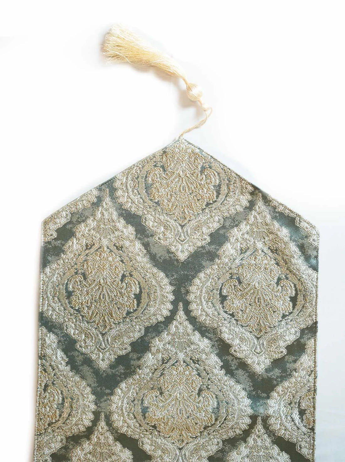 Misty Grey Damask Table Runner Set