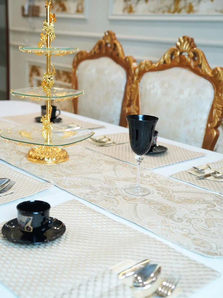 Ivory Damask Table Mats