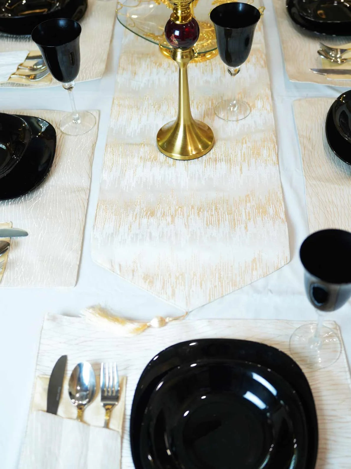 Soft Gold Table Runner Set