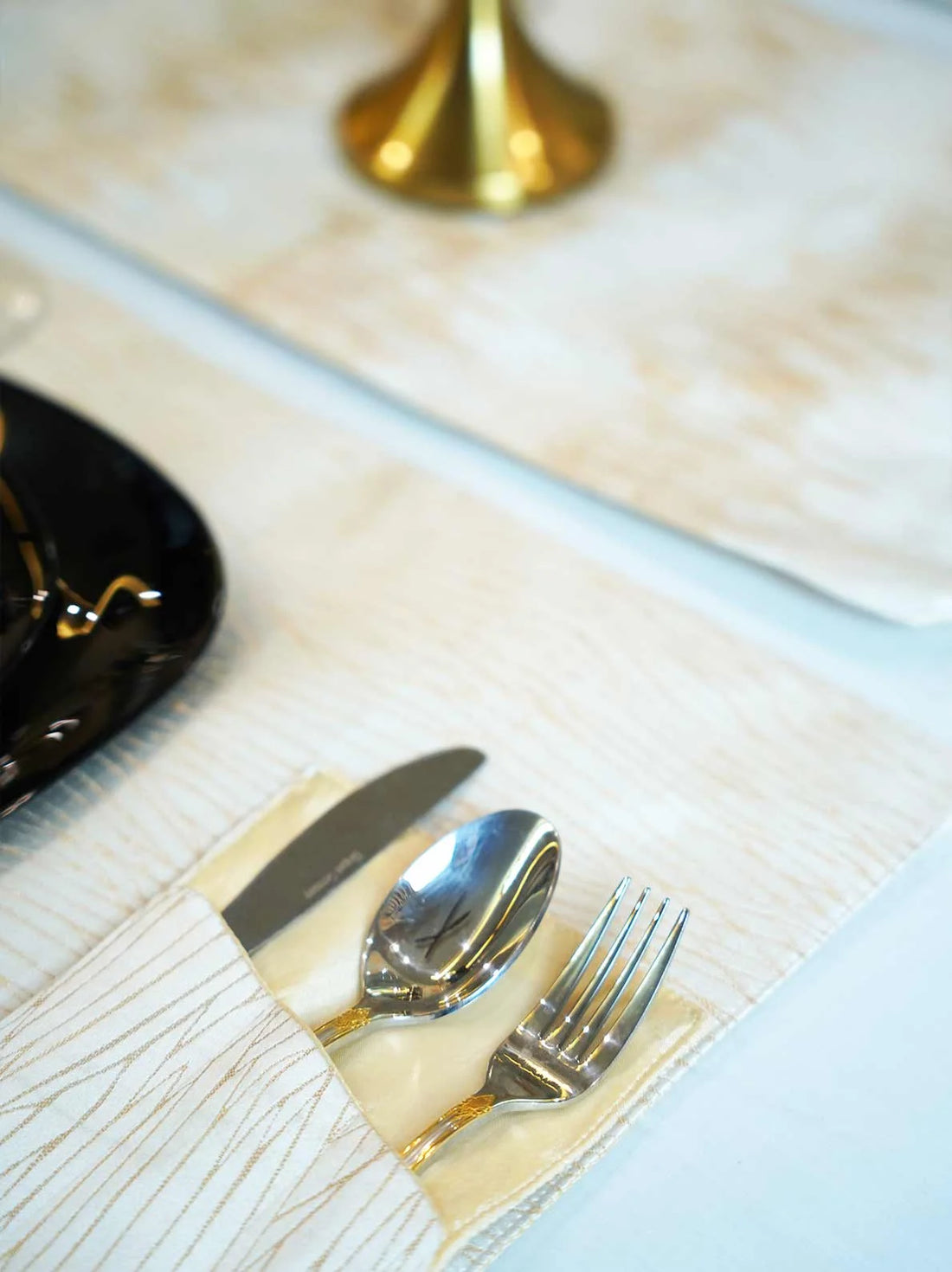 Soft Gold Table Runner Set