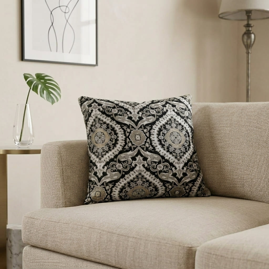 Oval Black Cushion Cover