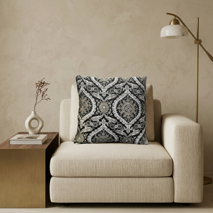 Oval Black Cushion Cover
