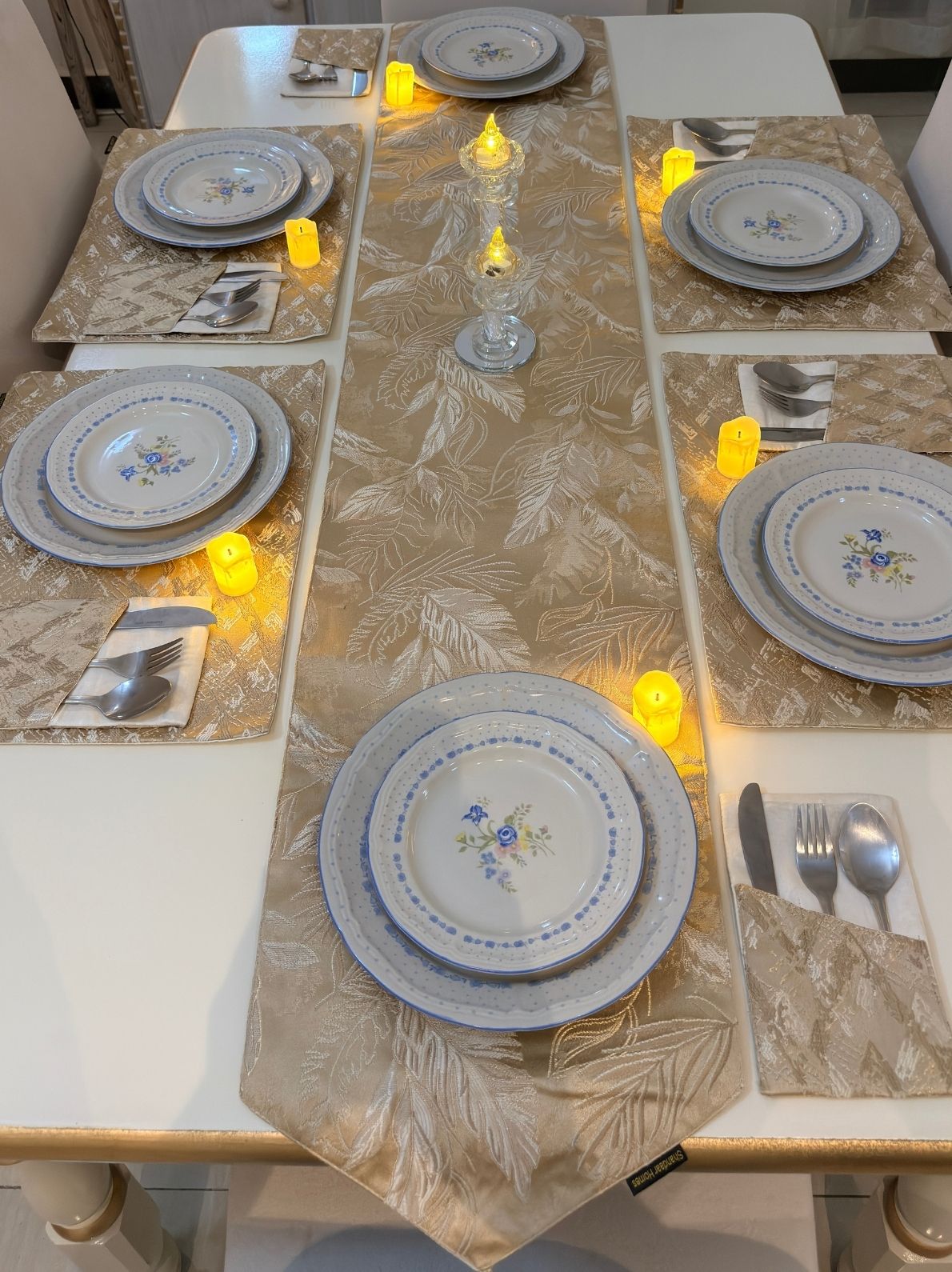 Gold Quartz Table Runner Set
