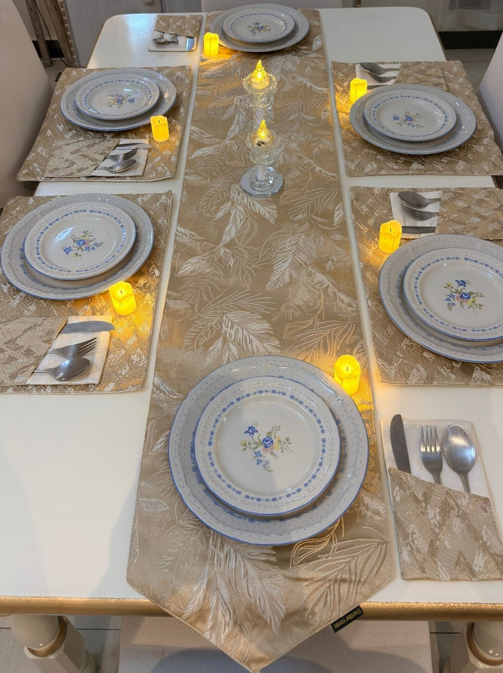 Gold Quartz Table Runner Set
