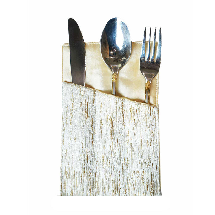 Luxury Thick Lined Damask Cutlery Holder
