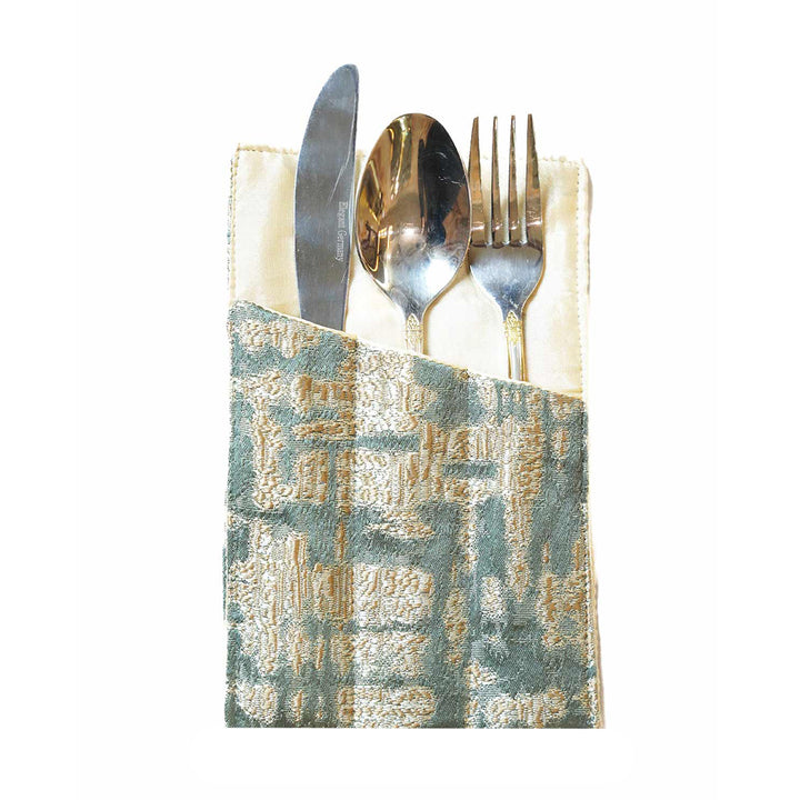 Misty Grey Damask Cutlery Holder