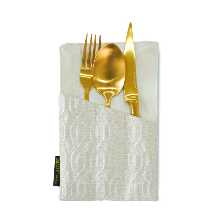Light Skin Golden Cutlery Holder
