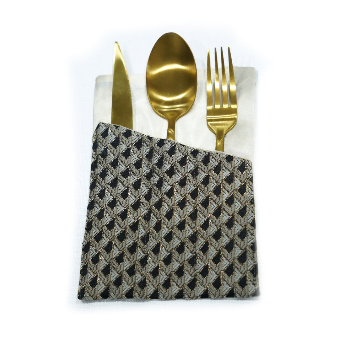 Baroque Black Gold Cutlery Holder
