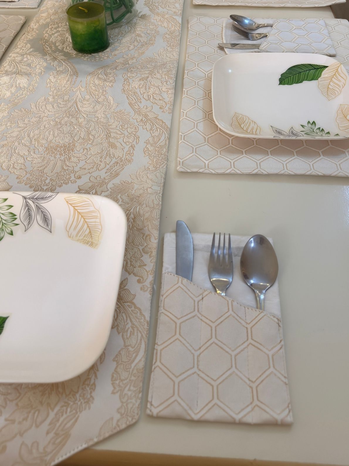 Pearl White Table Runner Set