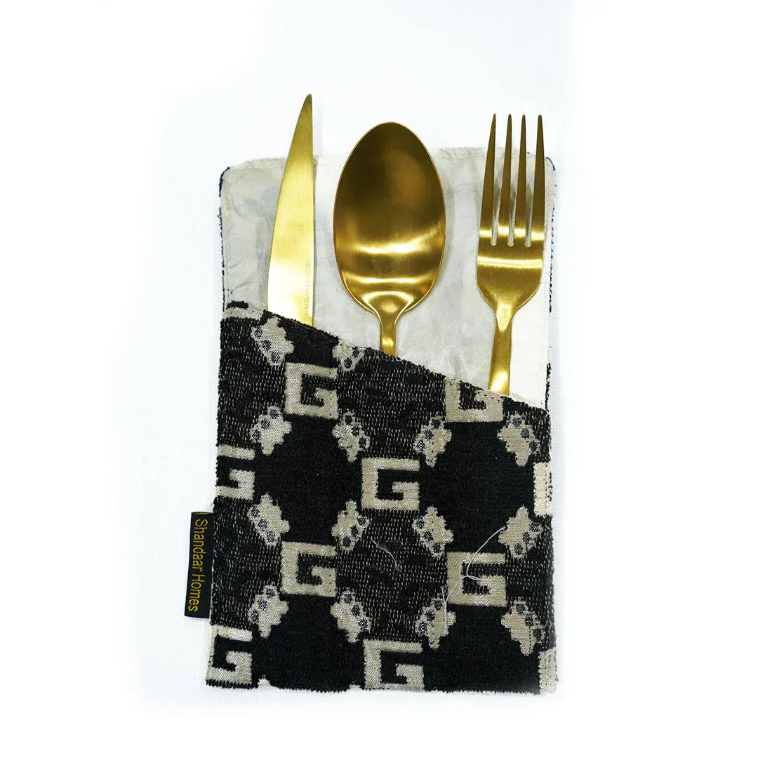 Black Velvet Cutlery Holder - Shandaar Homes