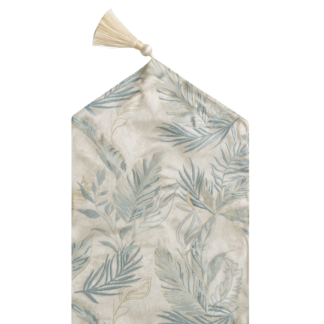 White Grey Damask Table Runner