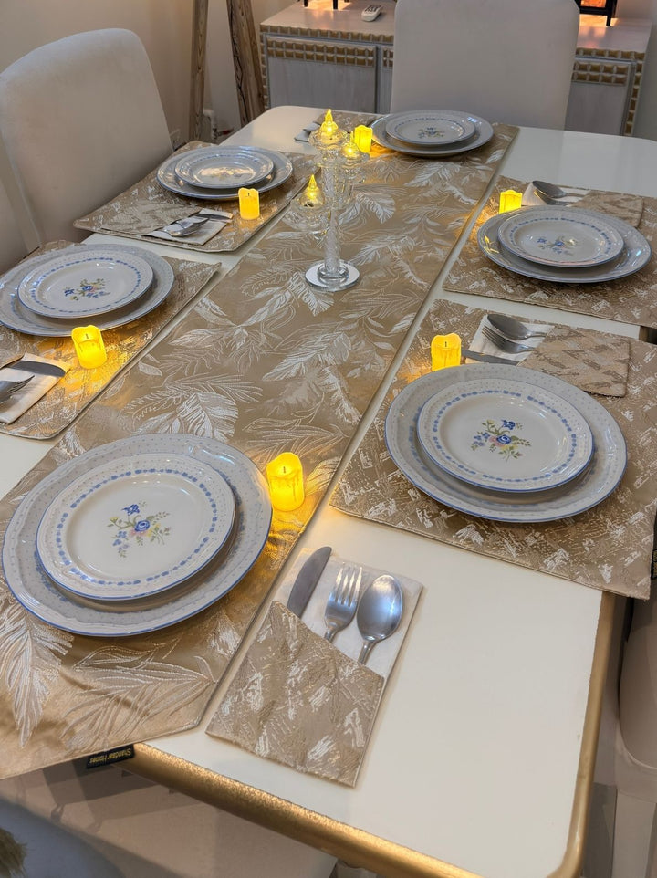 Gold Quartz Table Runner Set