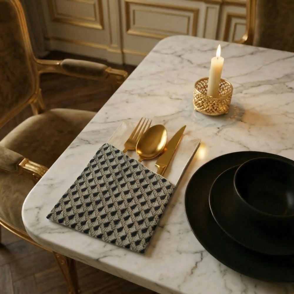 Baroque Black Gold Cutlery Holder