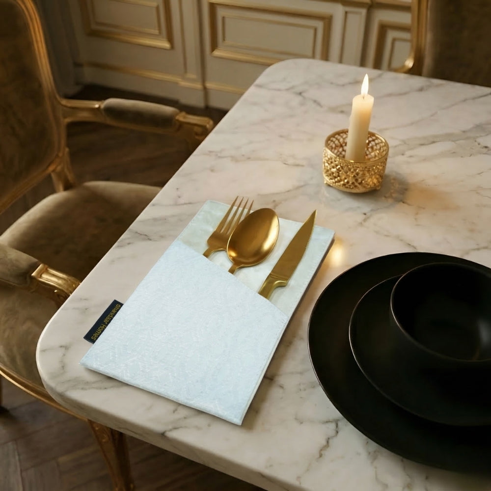Baroque White Cutlery Holder