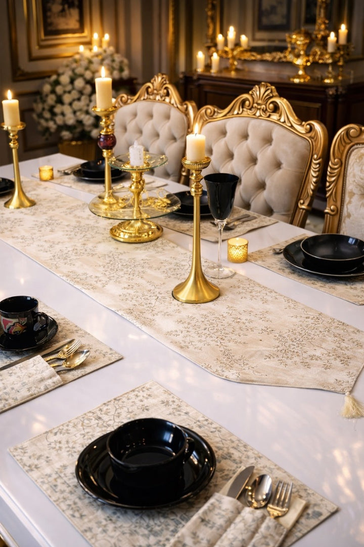 Vintage Jacquard Table Runner Set