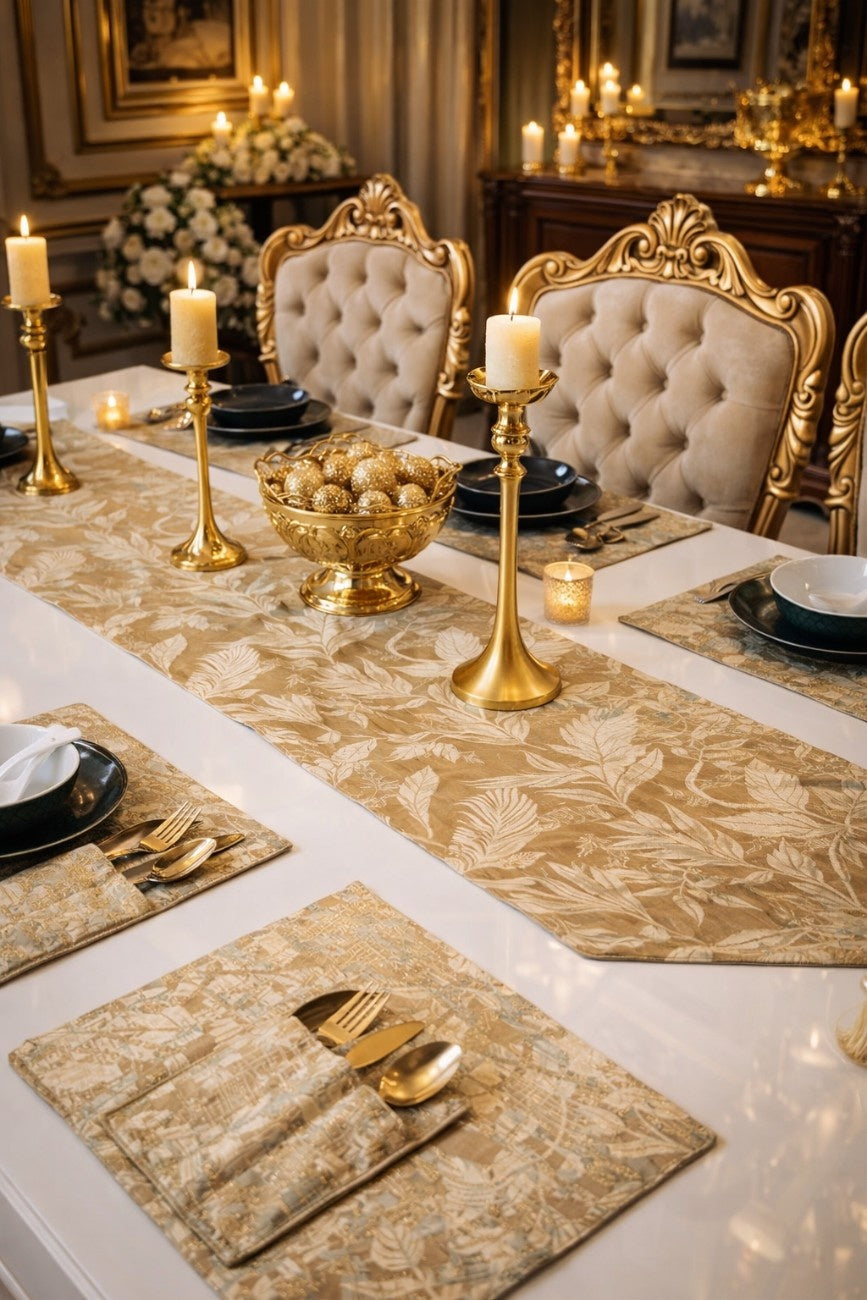 Gold Quartz Table Runner Set