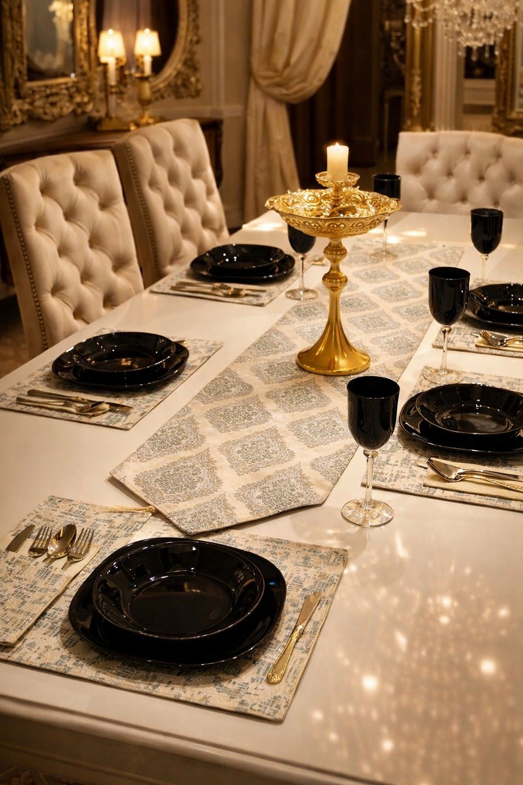Platinum Skyline Table Runner Set