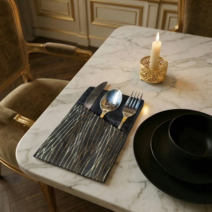 Chenille Damask Cutlery Holder