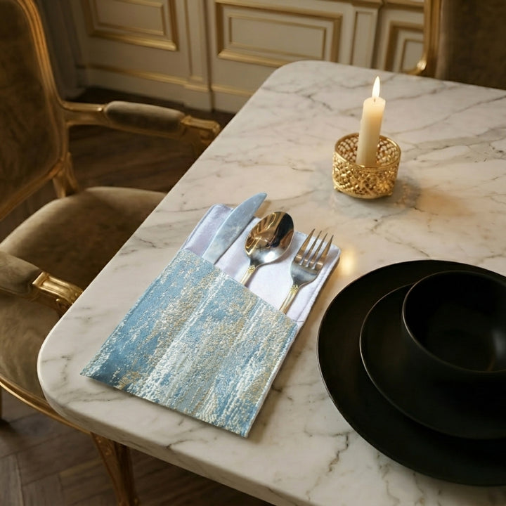 Crown Damask Blue Cutlery Holder