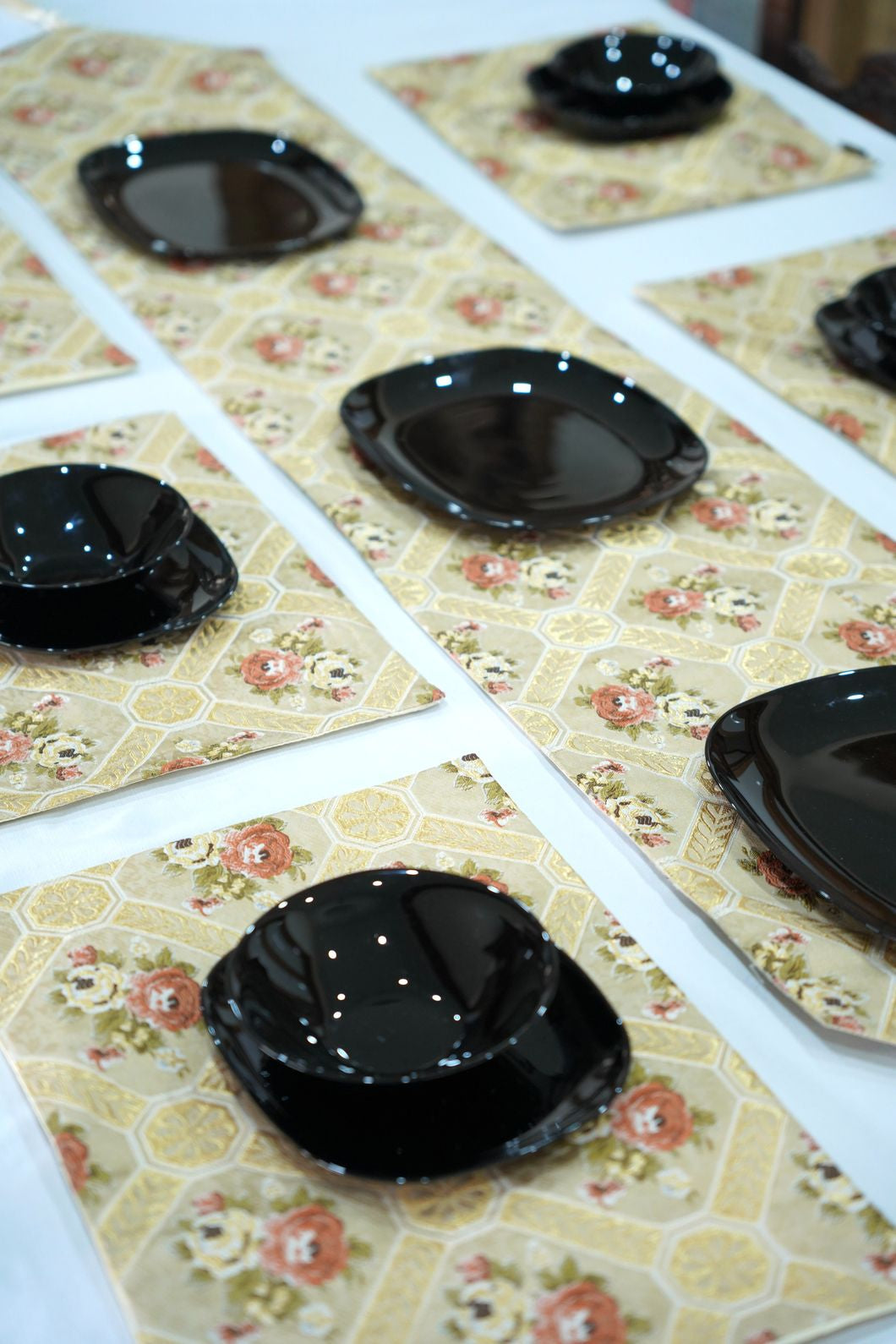 Rainbow Damask Table Mats