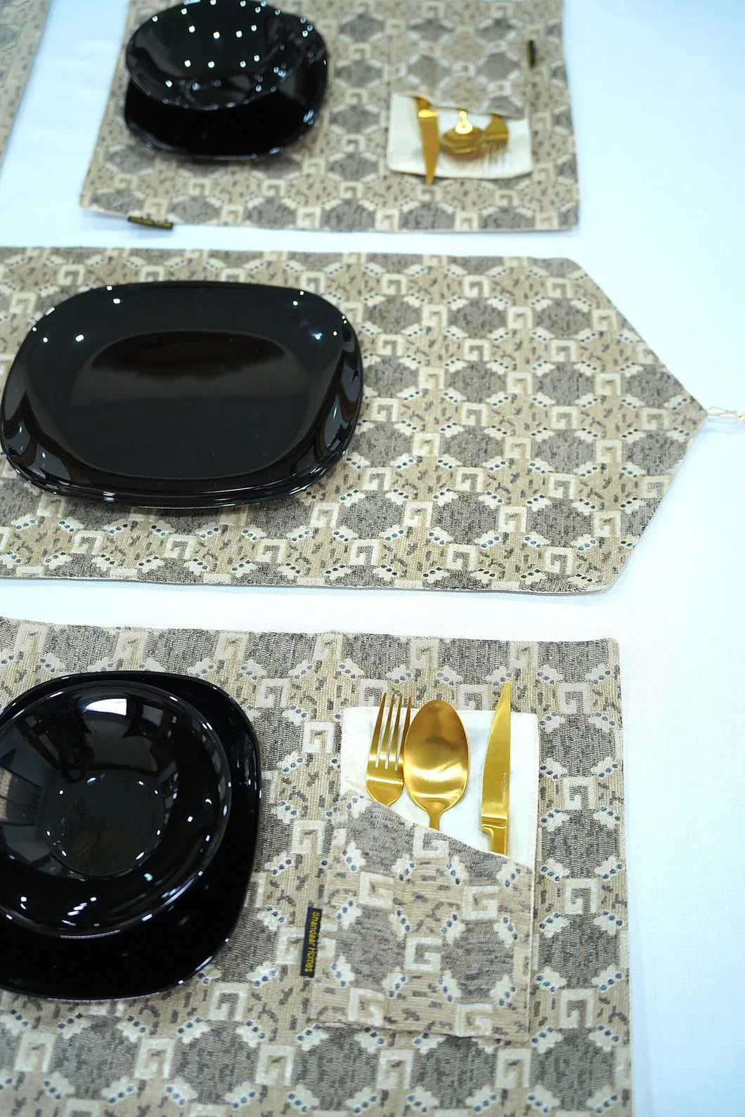 Gold Brown Velvet Table Runner - Shandaar Homes