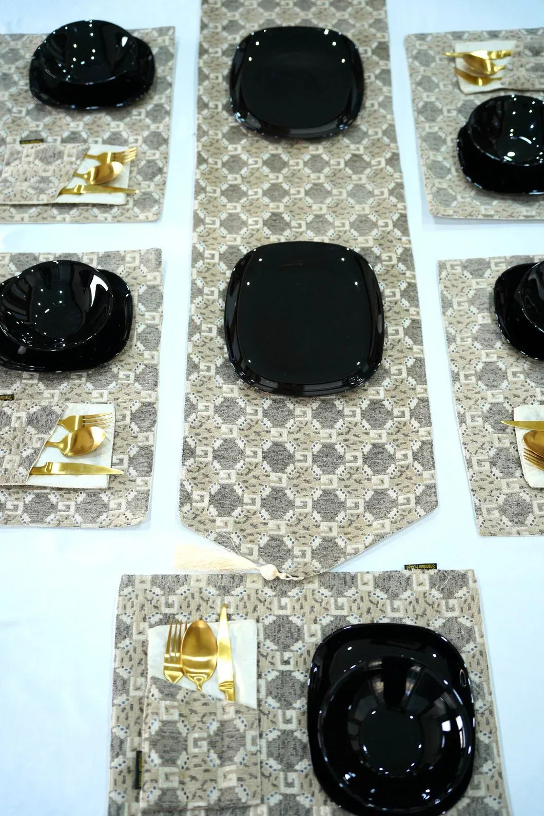 Gold Brown Velvet Table Runner - Shandaar Homes