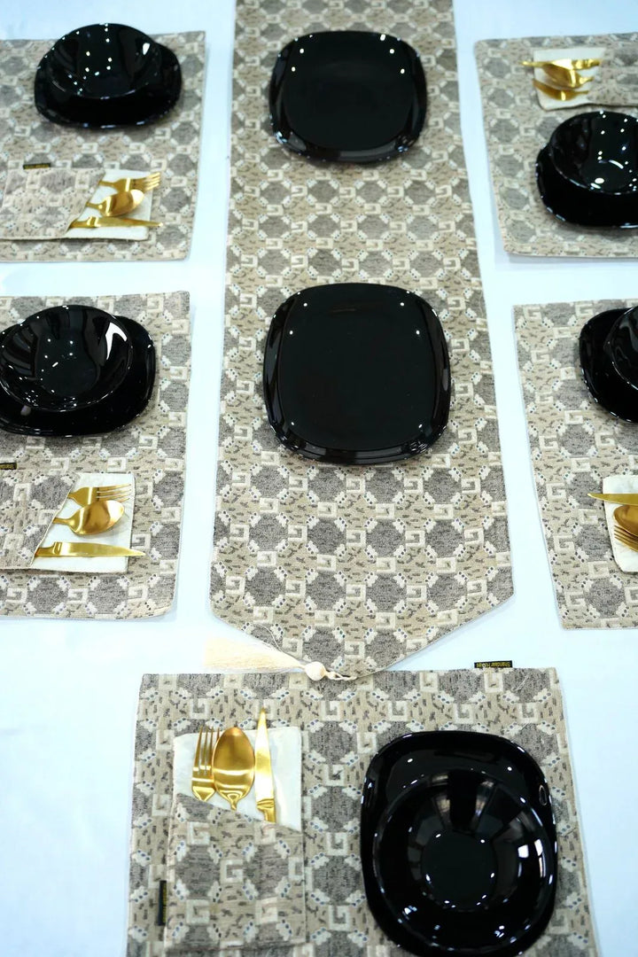 Gold Brown Velvet Table Runner - Shandaar Homes