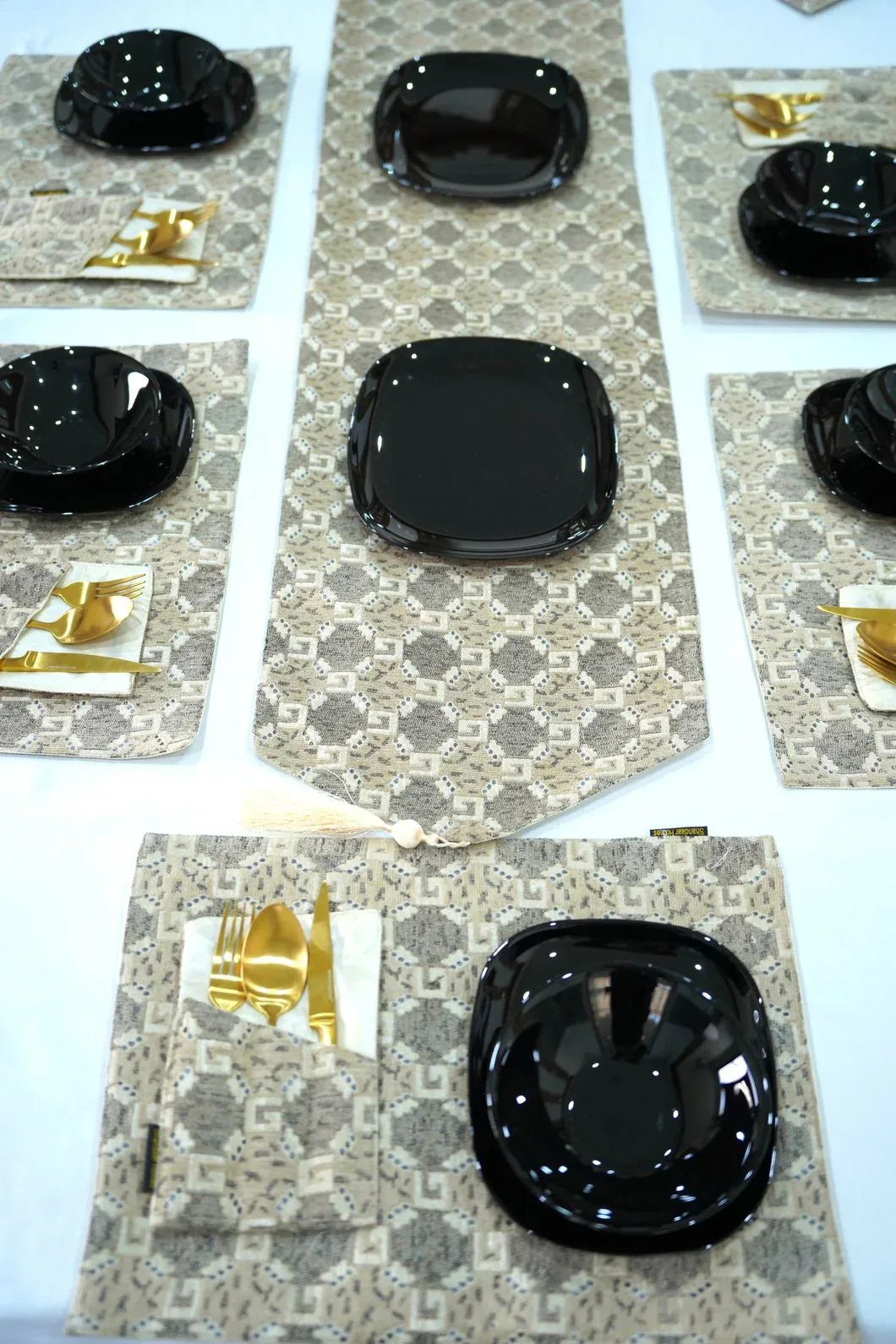 Gold Brown Velvet Cutlery Holder - Shandaar Homes