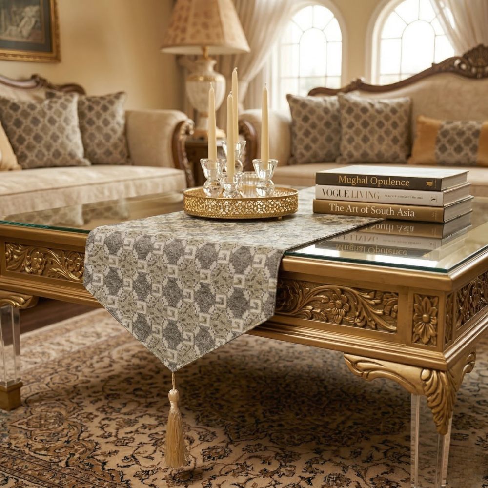 Gold Brown Velvet Table Runner