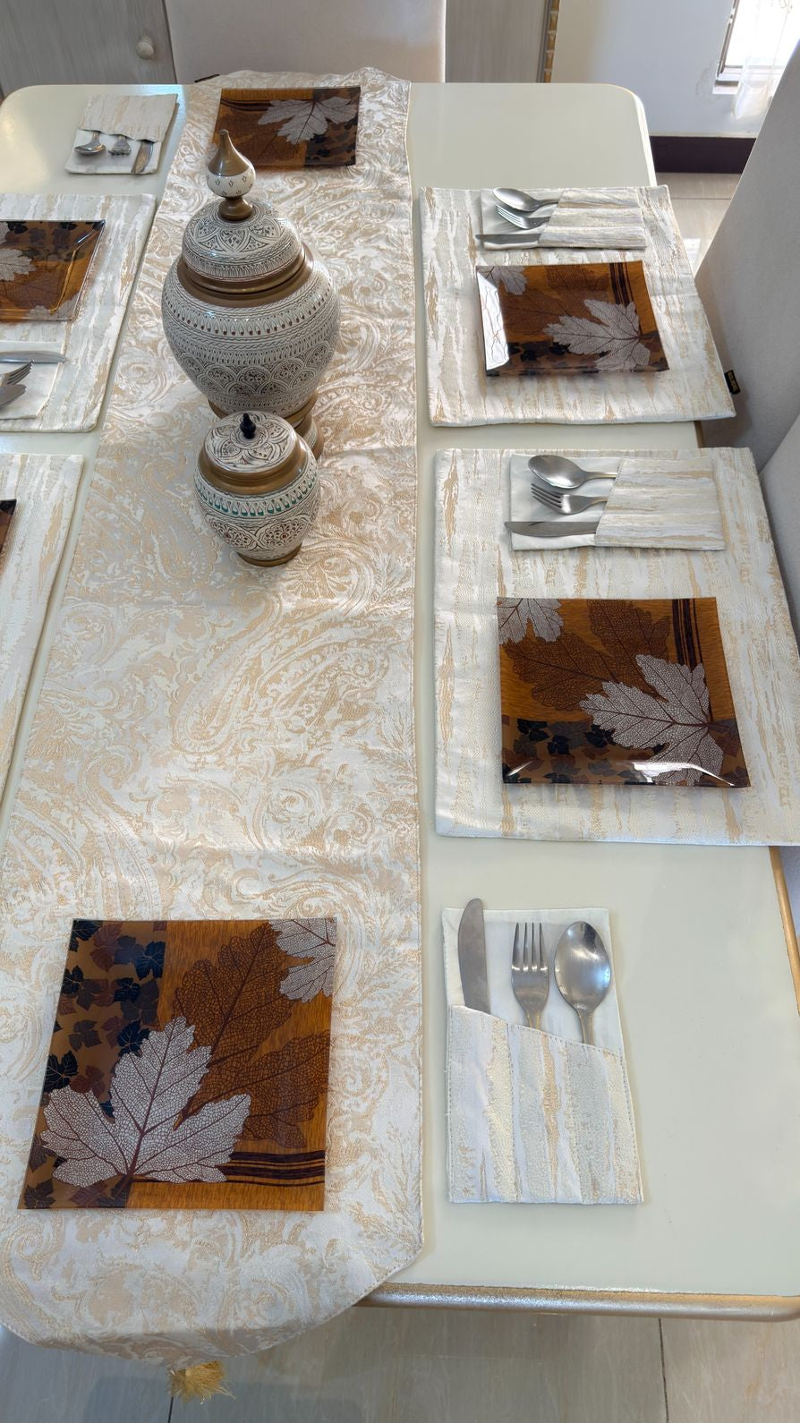 Gold Crafted Table Runner Set