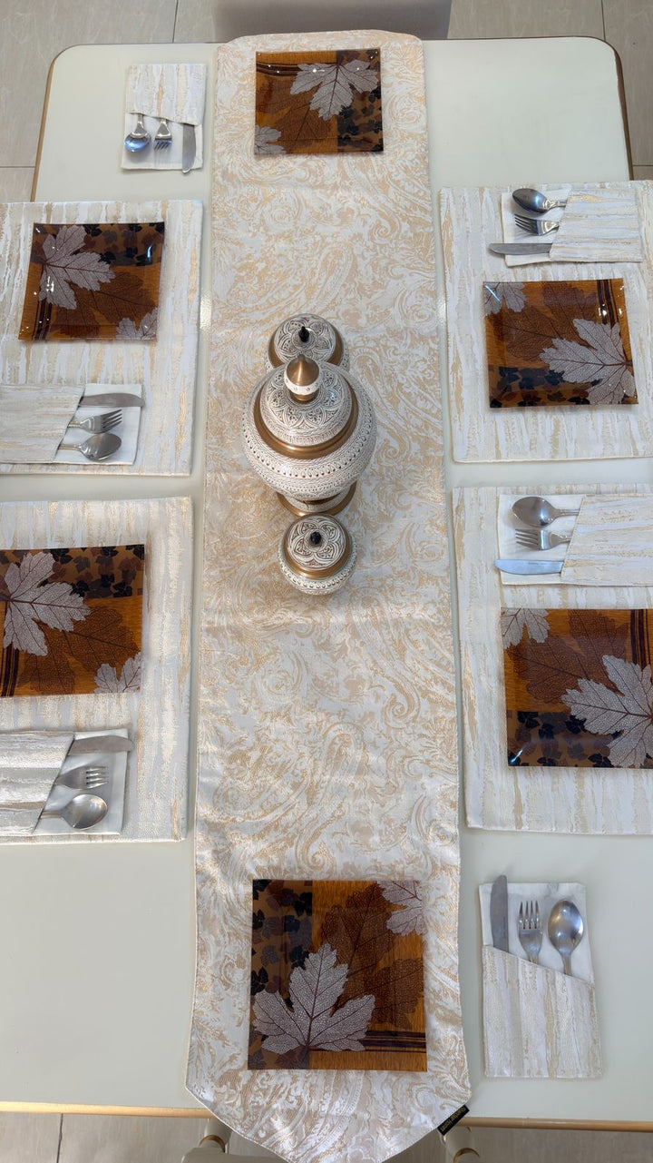 Gold Crafted Table Runner Set