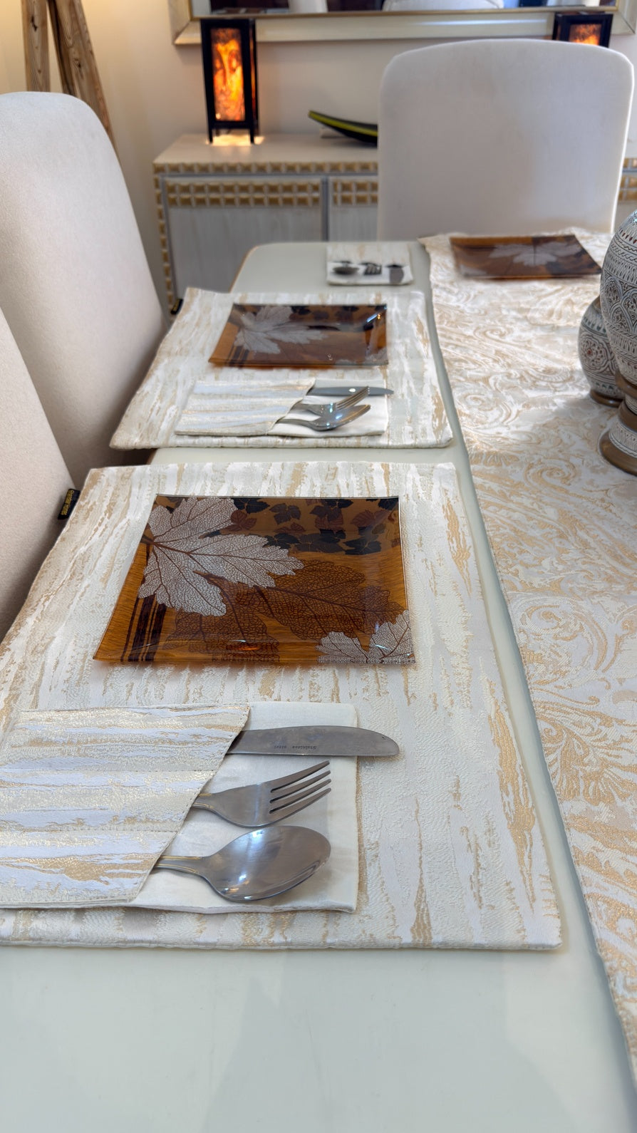 Gold Crafted Table Runner Set