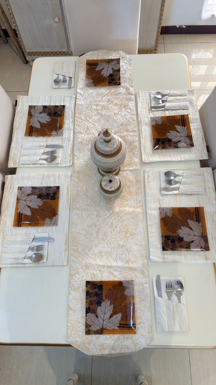 Gold Crafted Table Runner Set