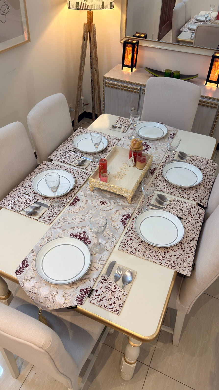 Rose Gold Table Runner Set