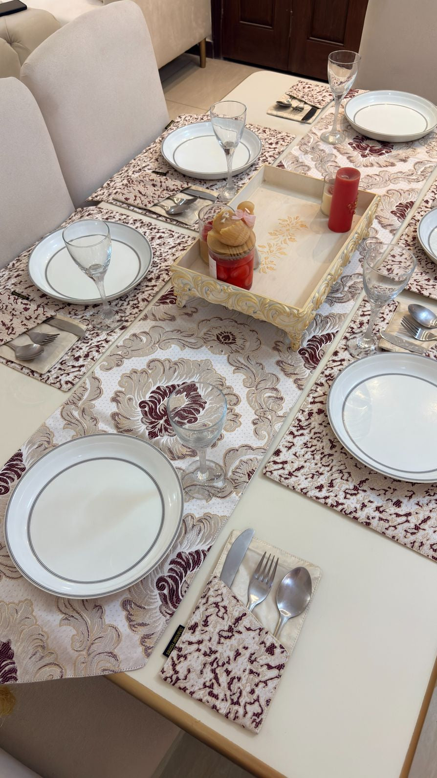 Rose Gold Table Runner Set