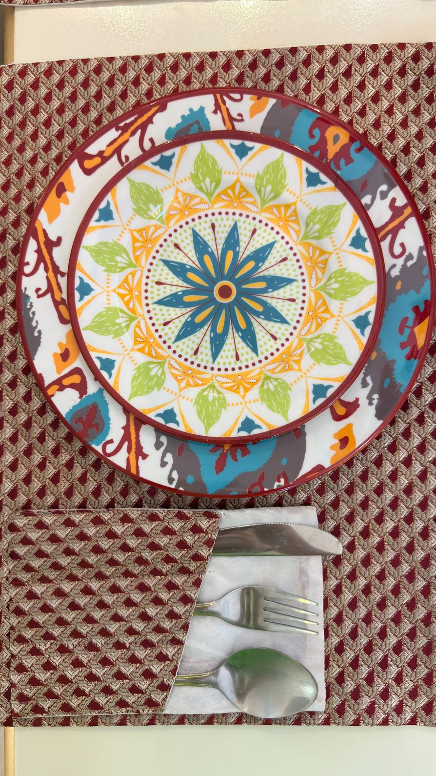 Royal Red Scarlet Table Runner Set
