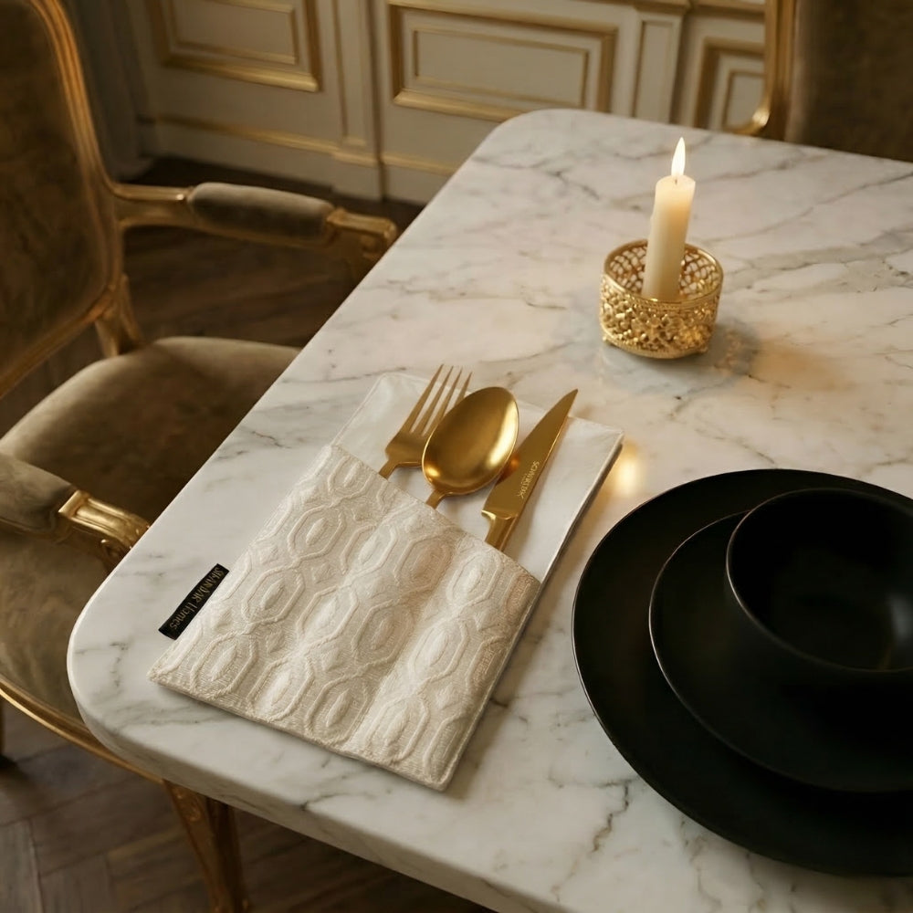 Light Skin Golden Cutlery Holder