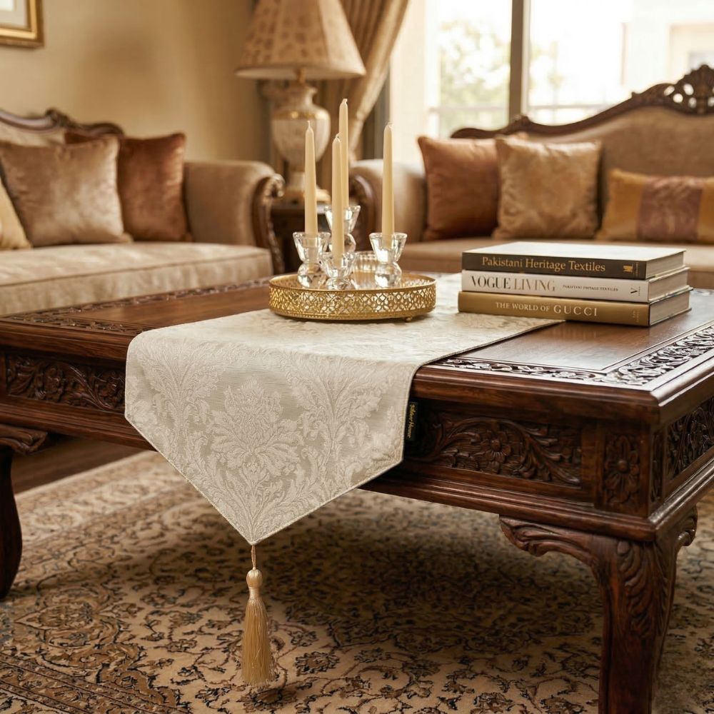 Light Skin Golden Table Runner