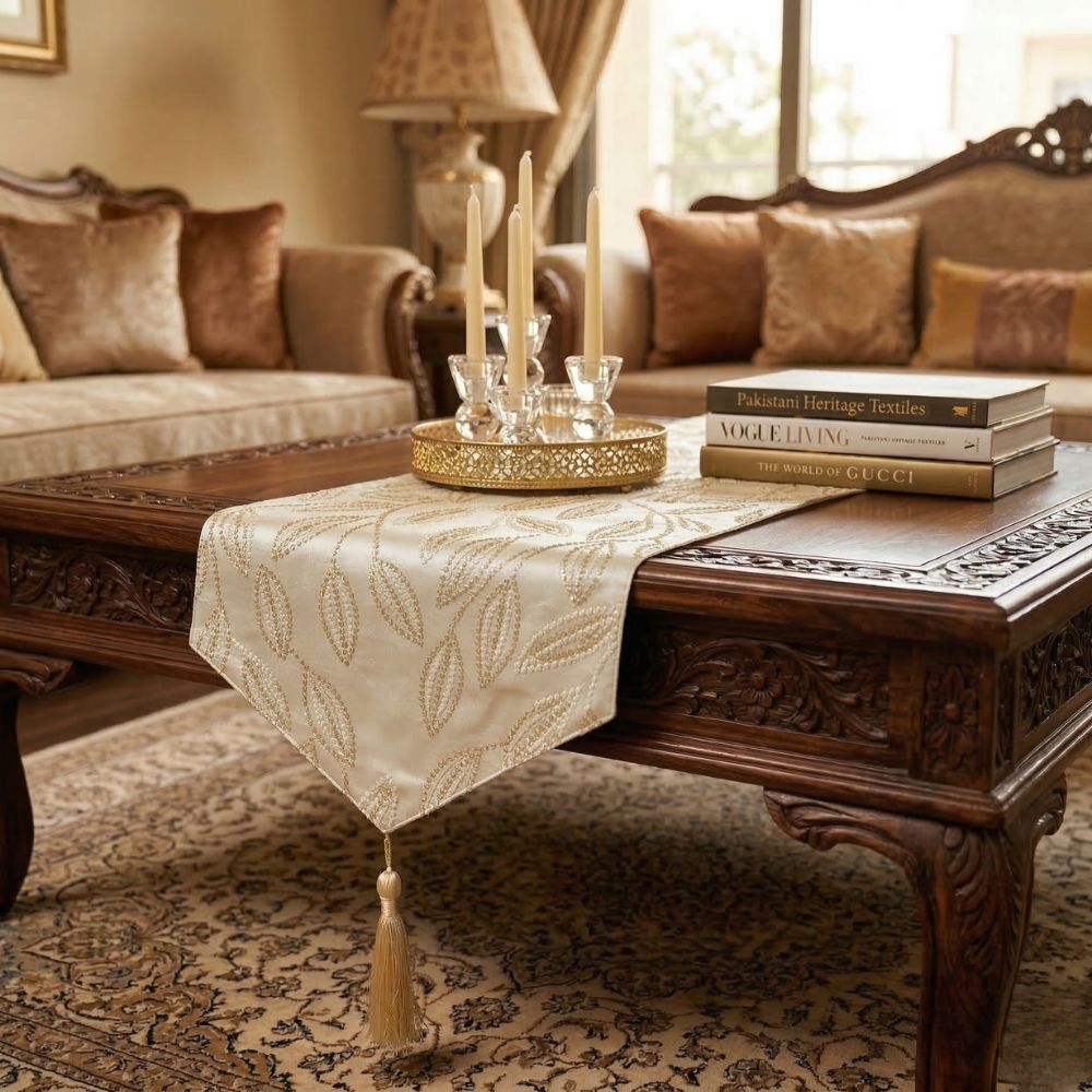 Luxury Thick Lined Damask Table Runner