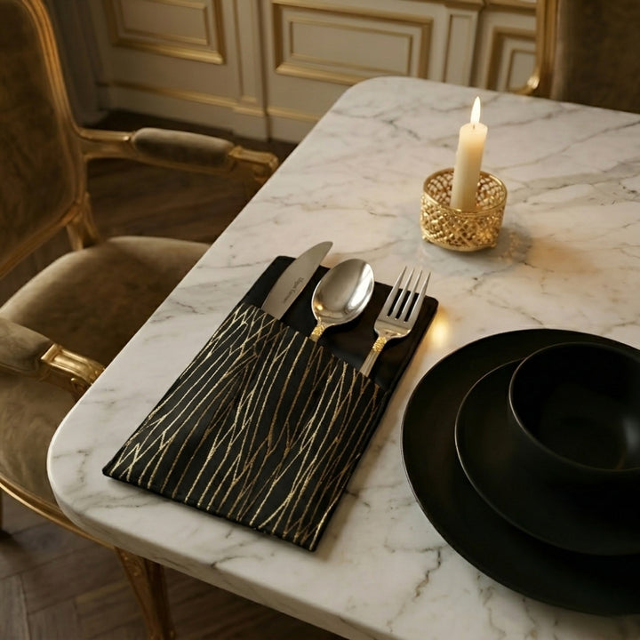 River Stone Damask Cutlery Holder