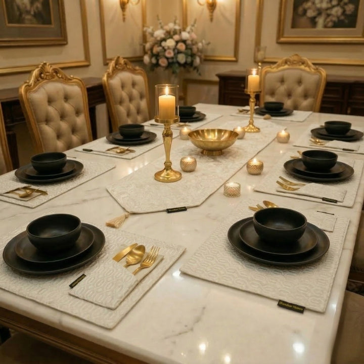 Light Skin Golden Table runner Set