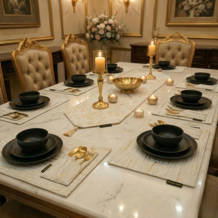 Gold Crafted Table Runner Set